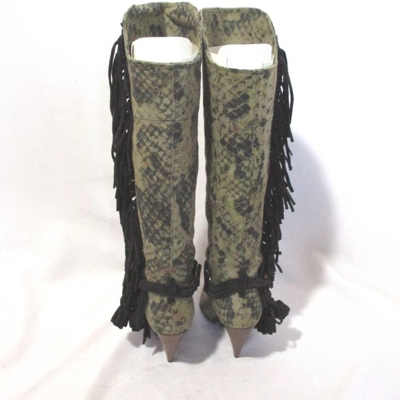 Isabel Marant Green Snakeskin Heeled Boots - Picture 4 of 10